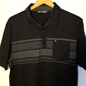 Mint Travis Mathew Large Black Stripe Polo